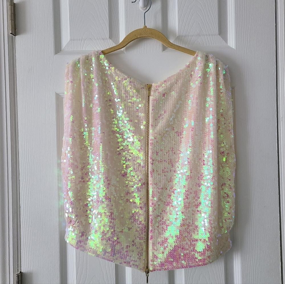 Pilcro Sequin Muscle Cashmere Sweater Vest Top - Picture 4 of 6